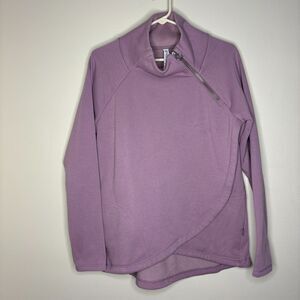 Athleta Cozy Karma ASYM Pullover M Dogwood Mauve